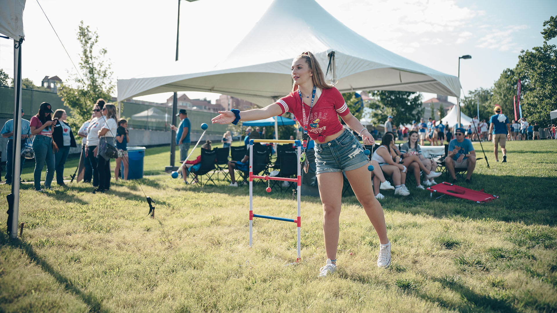 girl plays ladder golf indiana state