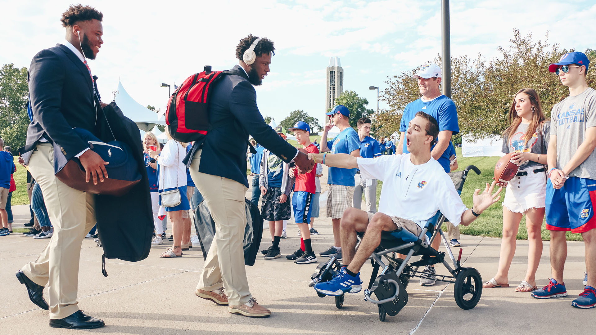 players shake hands hawk walk indiana state