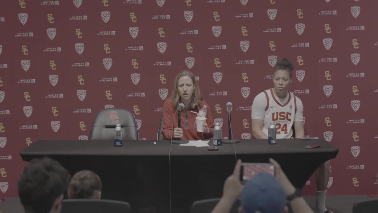 Usc w basketball post game presser utah trojans all access