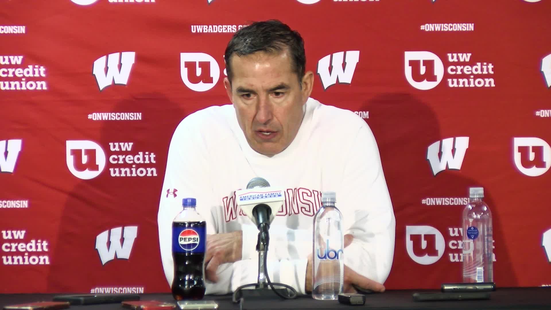Luke fickell post game media conference wisconsin football vs
