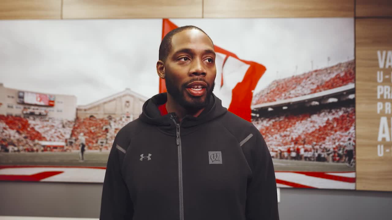 Kenny guiton media availability wisconsin football may 1 2024