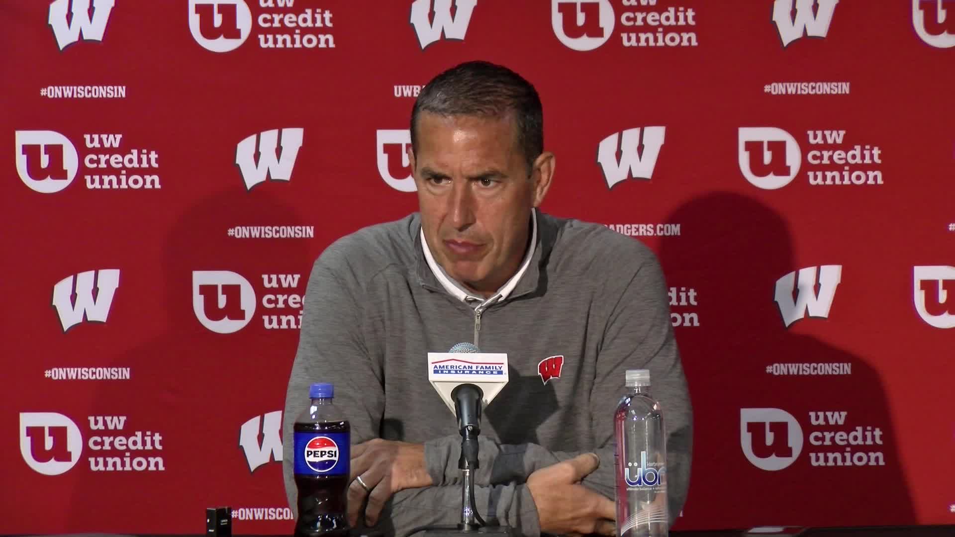 Luke fickell weekly press conference wisconsin football august 26