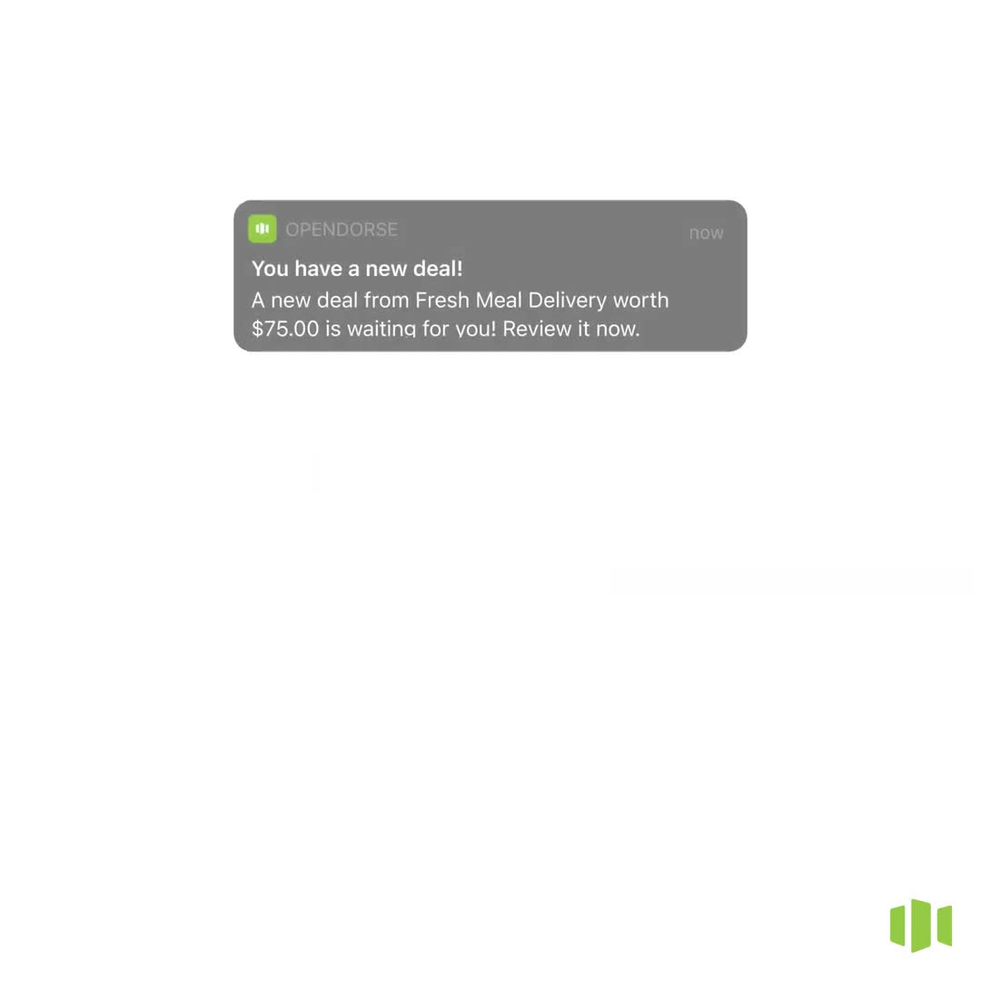 Opendorse Notifications and Opportunities