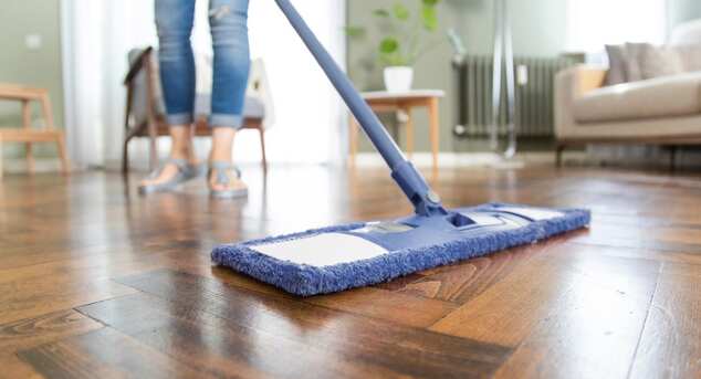 Mopping wooden floor