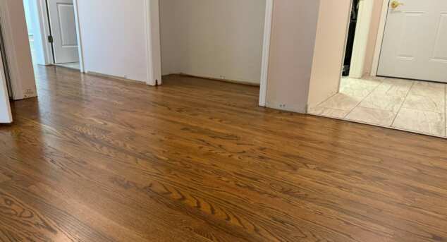Red oak stained floor