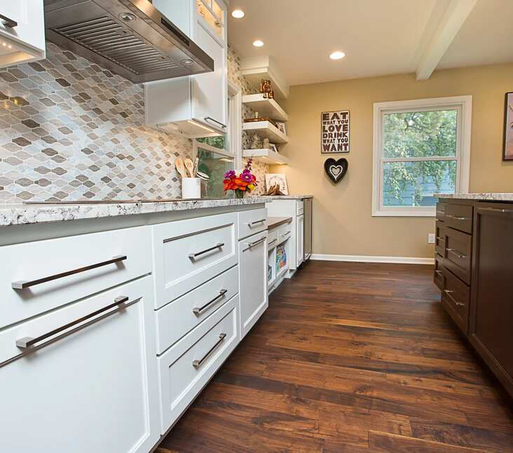 Kitchen with Walnut Floors for the Neenah, WI project