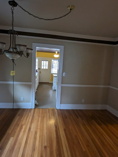 Room into Kitchen Hardwood Floors