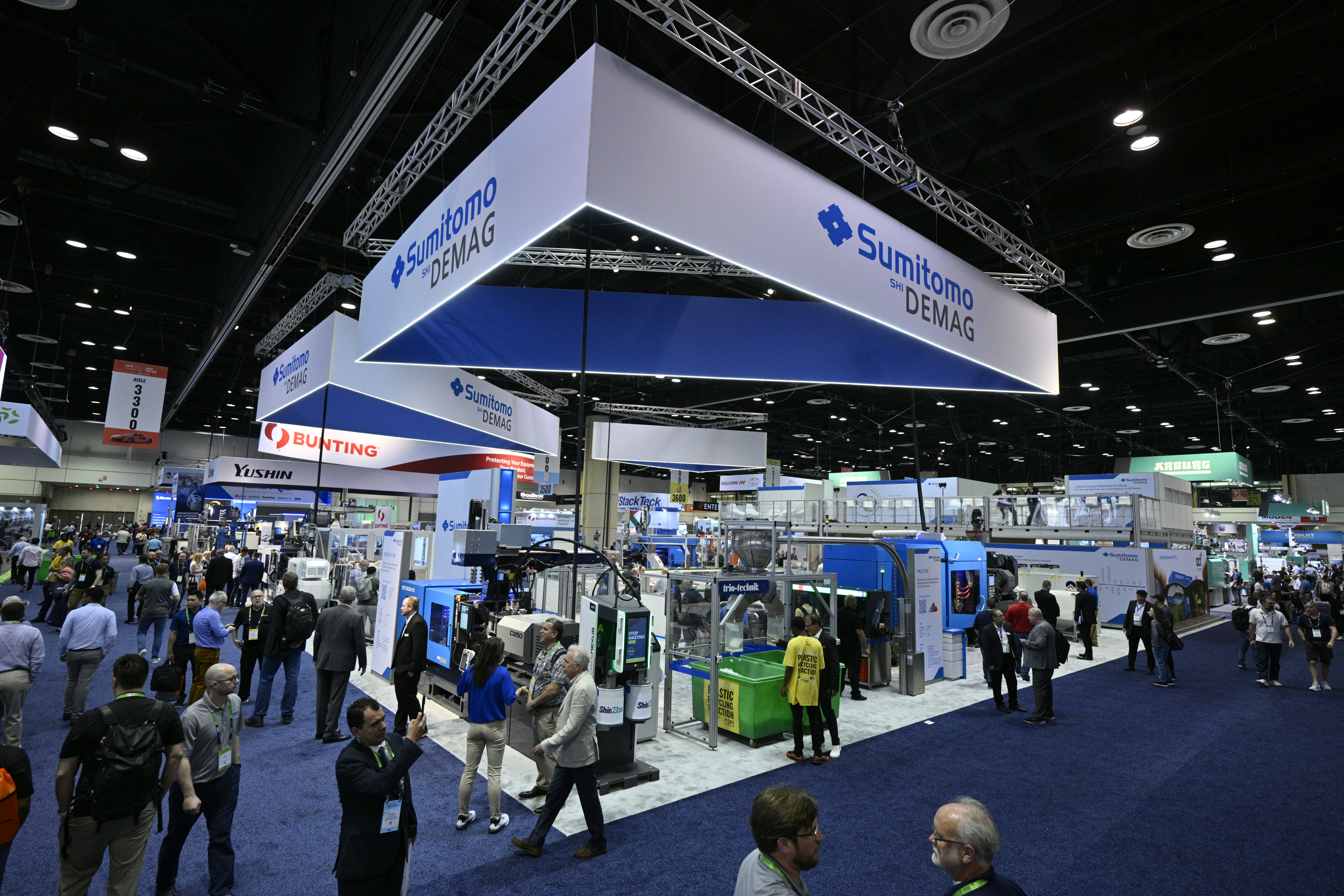 Attendees in the NPE expo hall