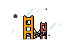 Desenho da Golden Gate Bridge (famosa ponte de San Francisco, EUA)