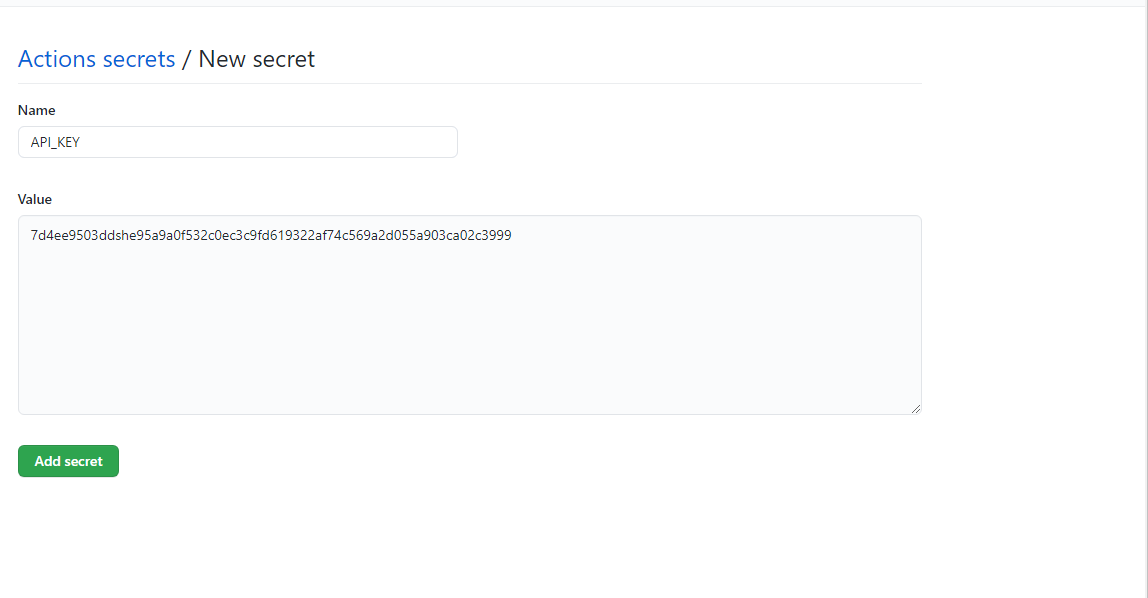 Add Amezmo API KEY To Repo Secret For GitHub Actions