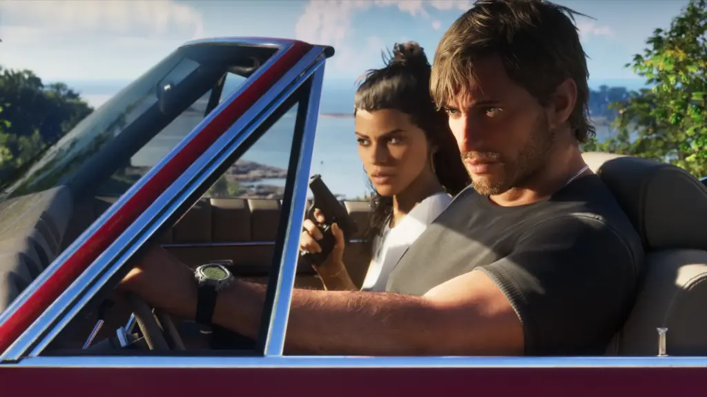 GTA 6 Jason and Lucia in their car