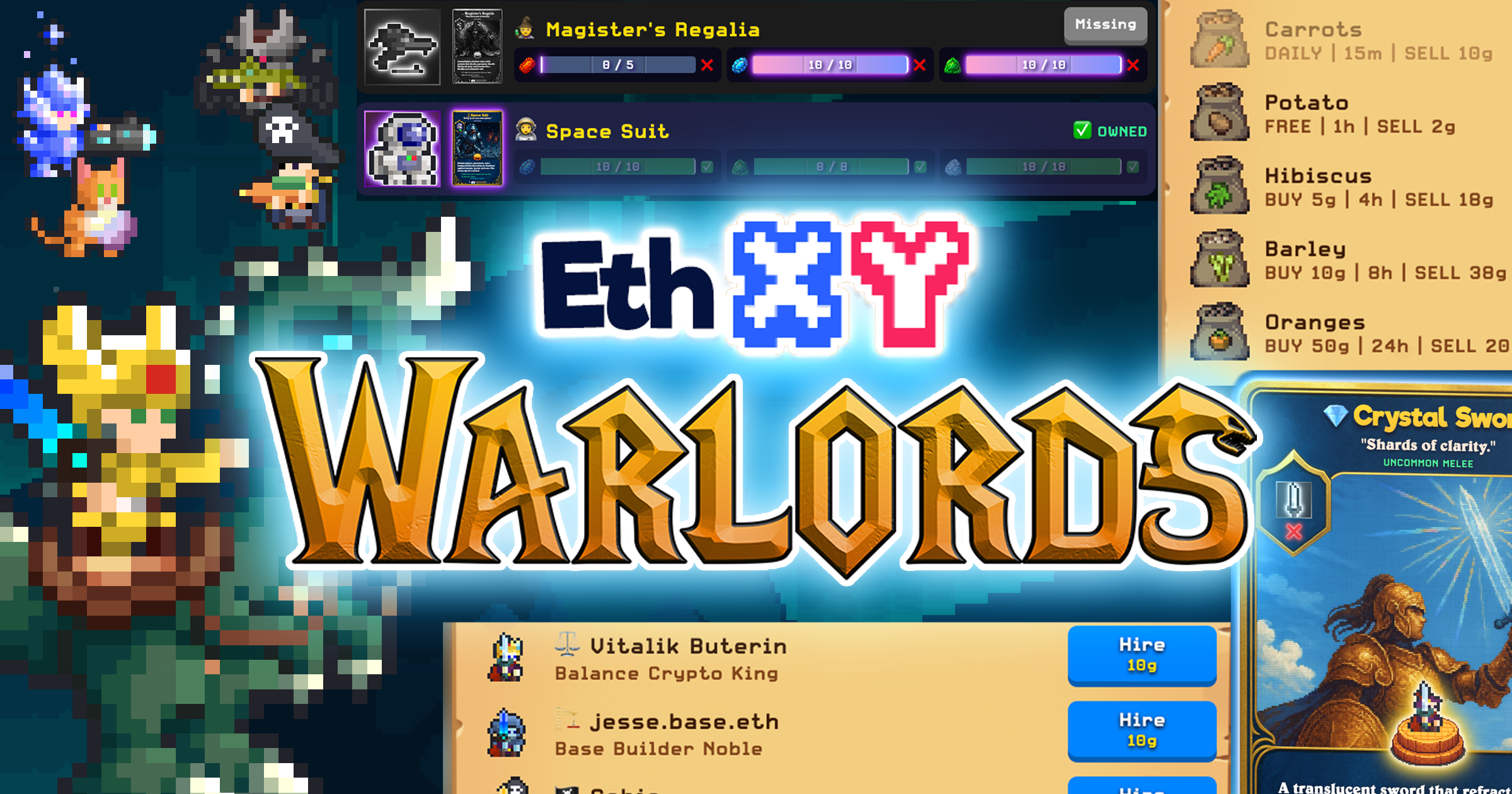 EthXY: Warlords - Pixel MMO - Farcaster Mini Apps