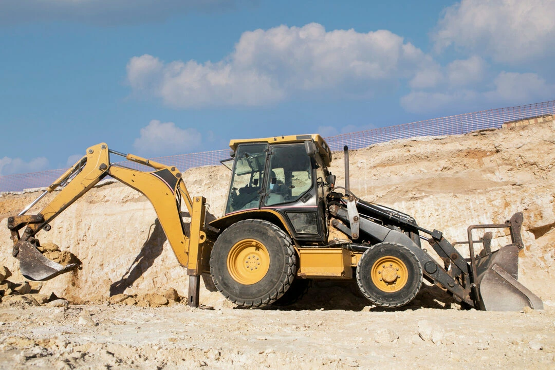 Backhoe loader construction heavy machinery for trenching and loading tasks