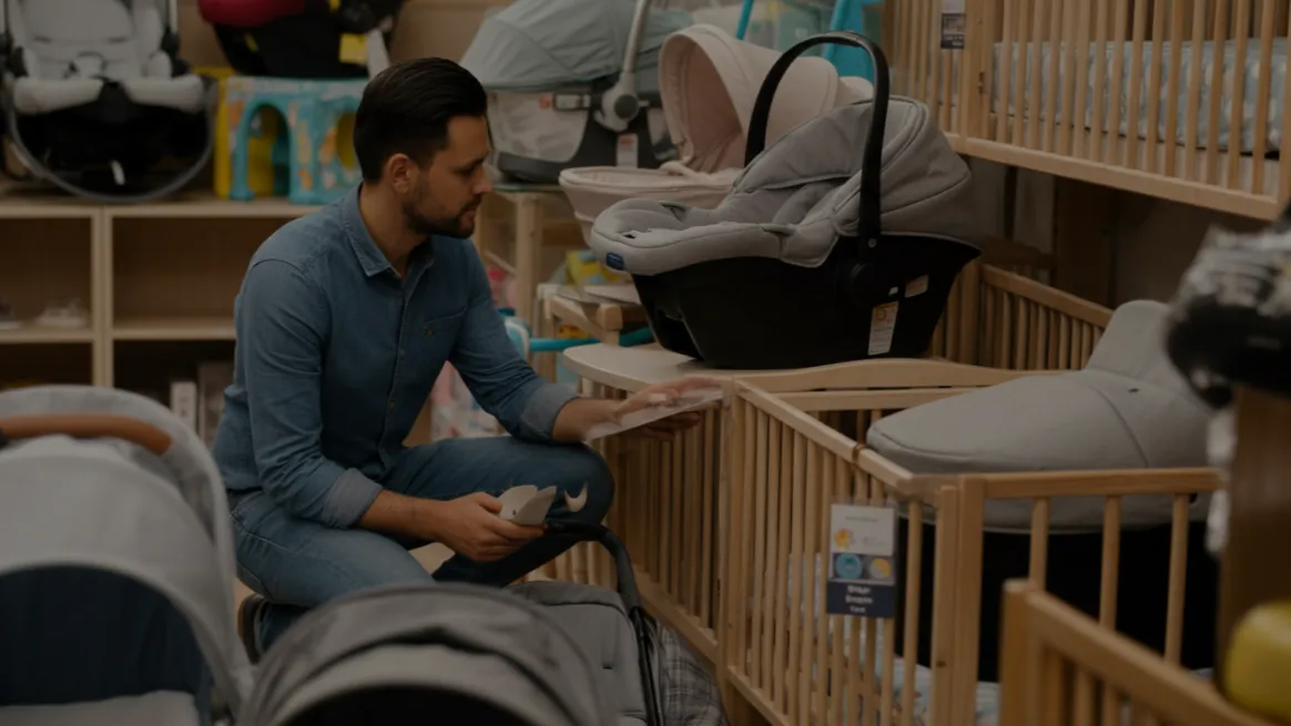 Baby crib being sourced from retail supplier for rental inventory