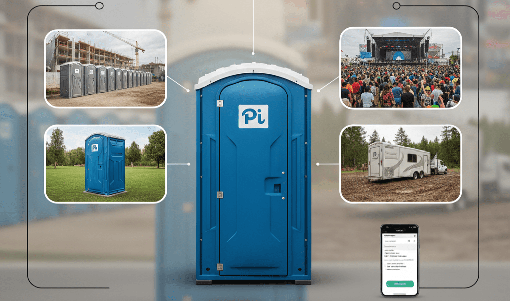 Infographic showing factors that affect the cost of porta potty rental