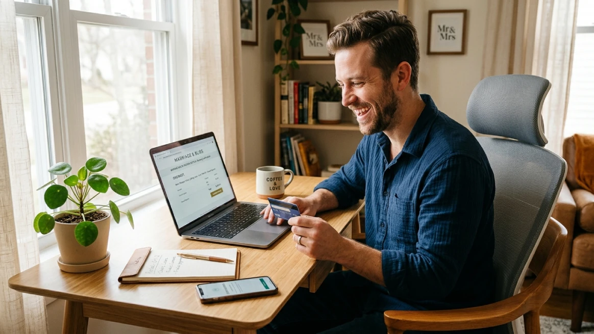 Customer successfully booking wedding rental online with secure payment