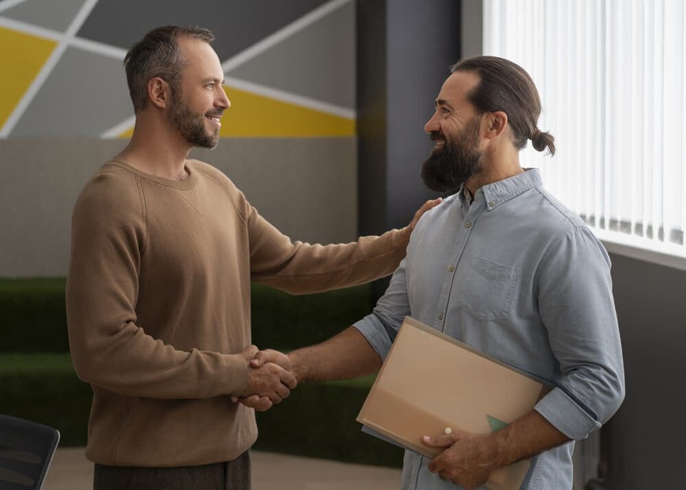 Business handshake symbolizing trust and partnership with suppliers in 2025