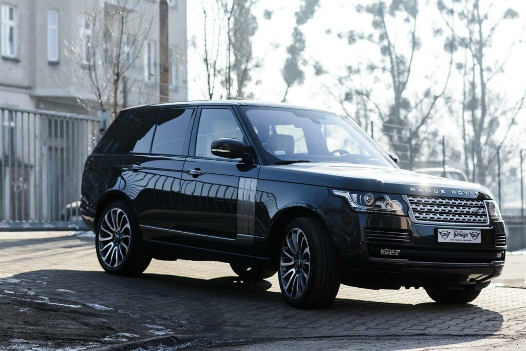 A luxury Range Rover SUV available for rental
