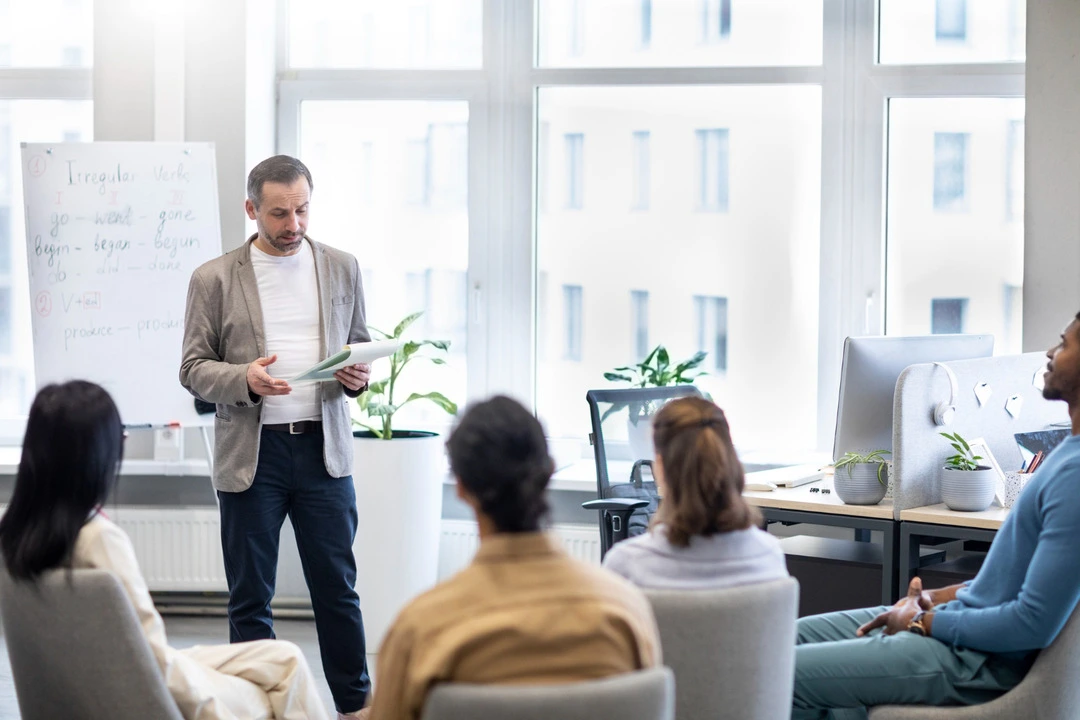 Employee training and safety discussion session