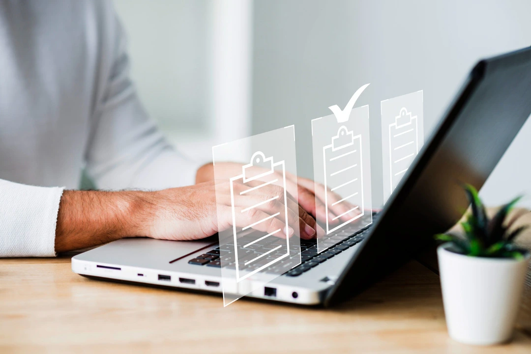 Maintaining organized digital records on a laptop