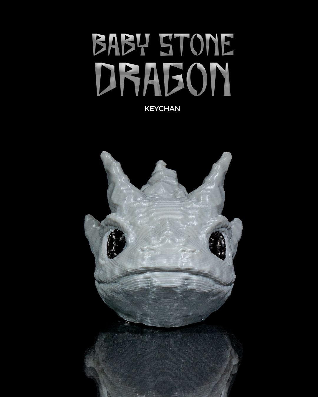 Baby Stone Dragon Keychain