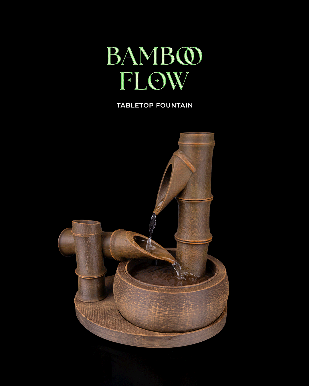 Bamboo Flow Tabletop Fountain