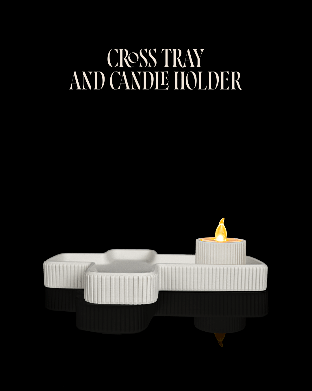 Cross Tray and Candle Holder