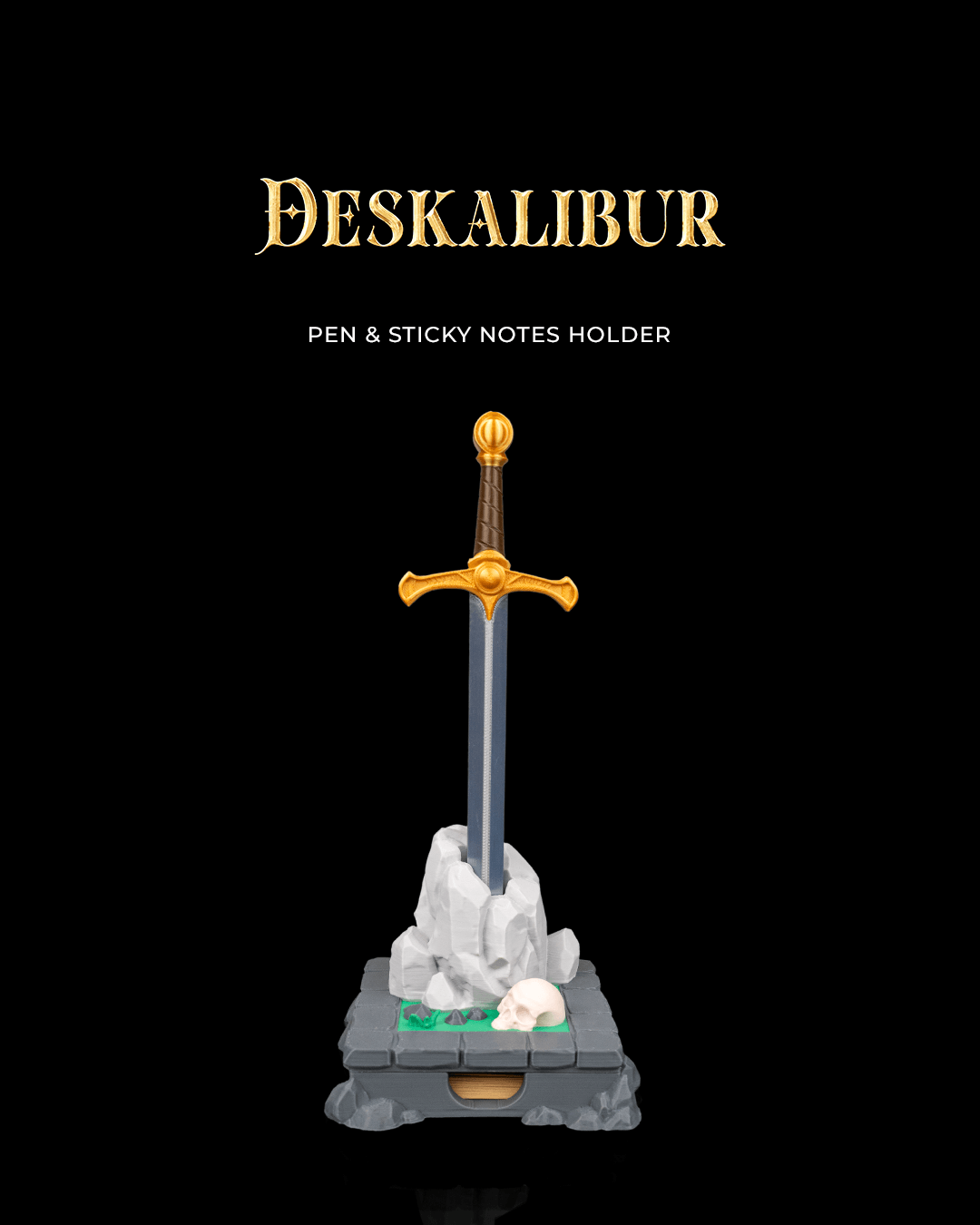 Deskalibur Pen & Sticky Notes Holder
