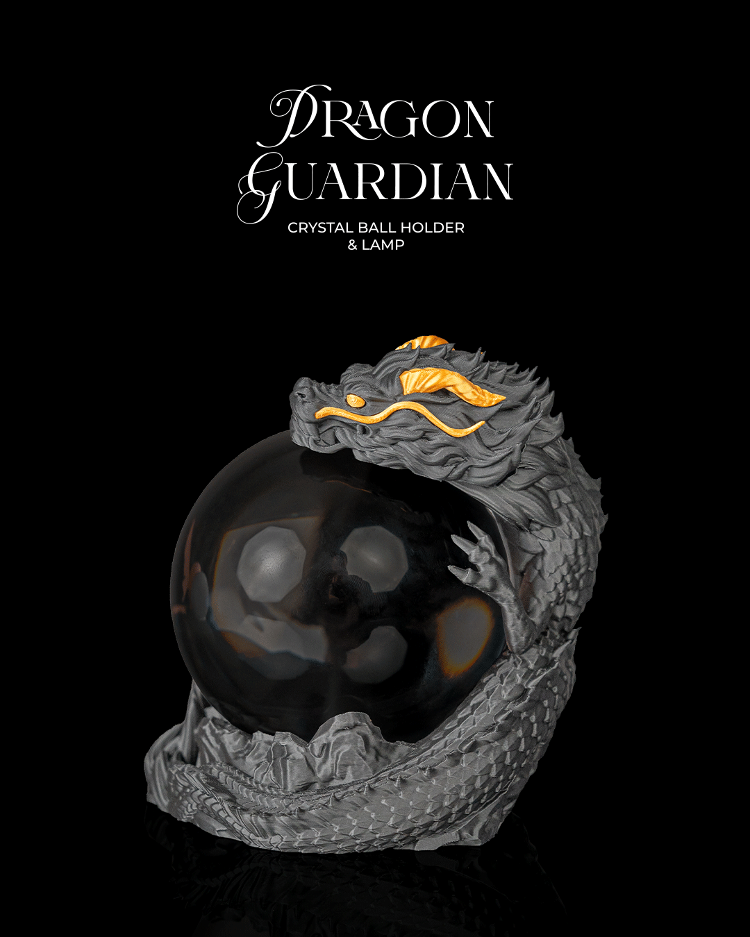 Dragon Guardian - Crystal Ball Holder & Lamp