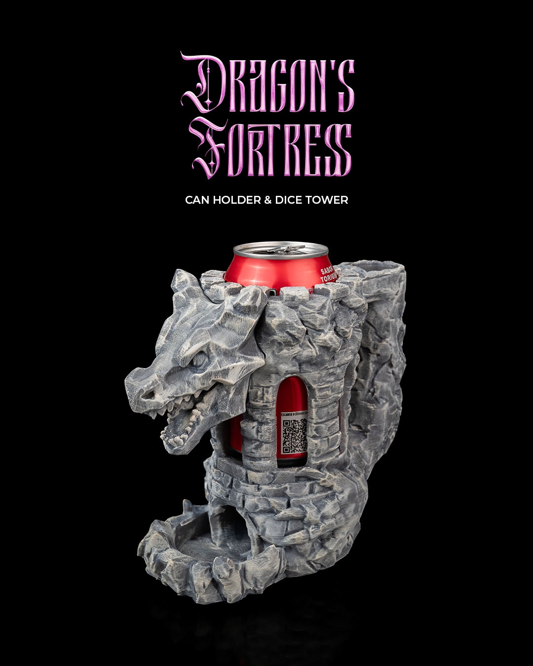Dragon's Fortress Can Holder & Dice Tower