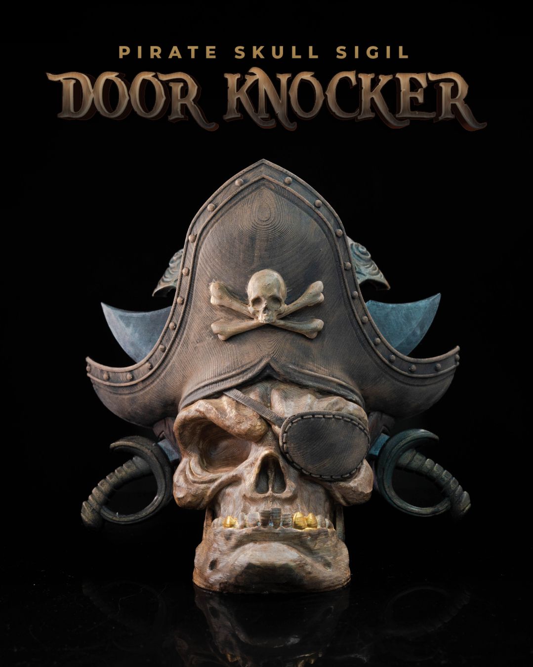 Pirate Skull Sigil Door Knocker