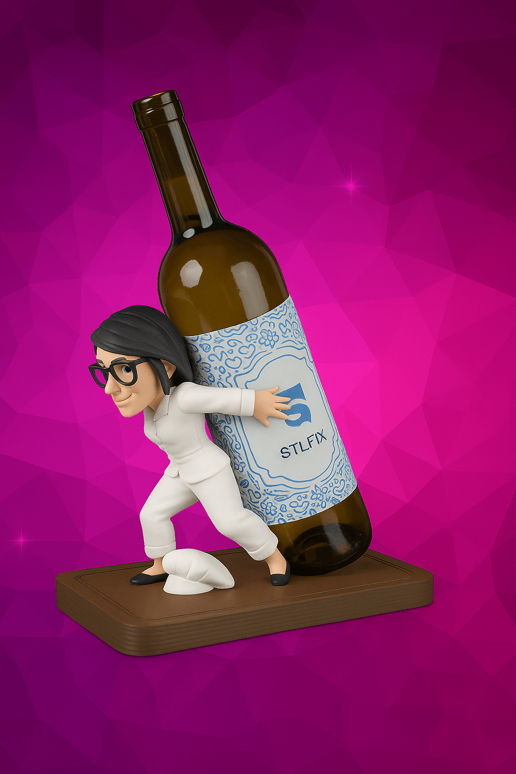 Wine Holder: Female Chef