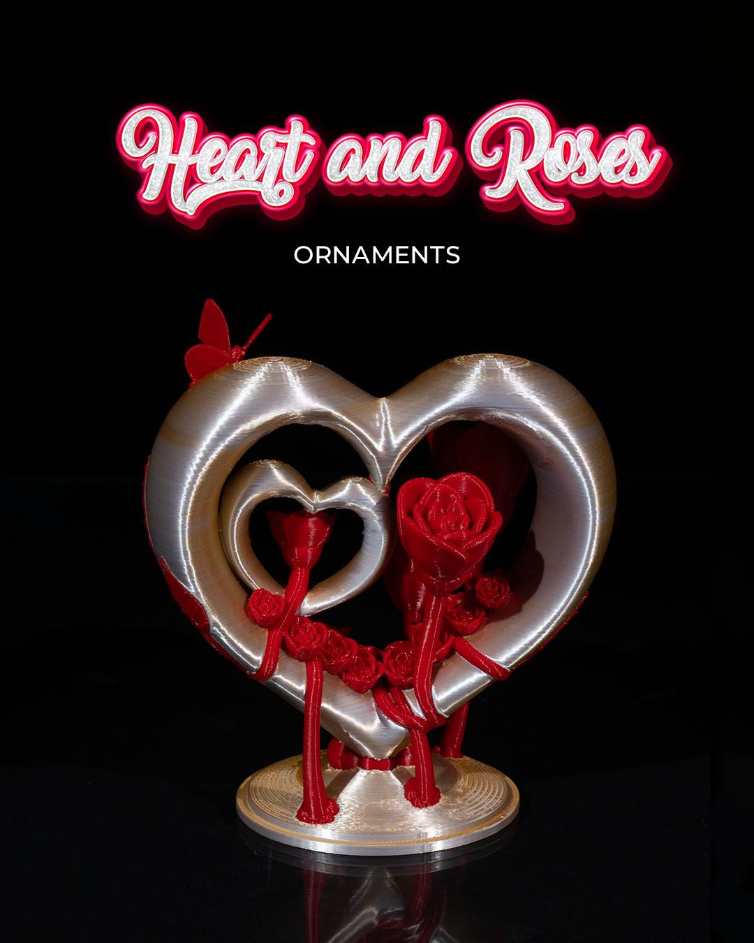 Koza Heart and Roses Ornament