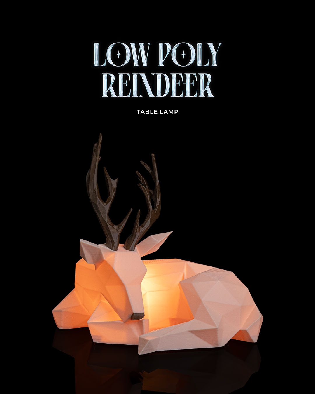 Low Poly Reindeer - Table Lamp