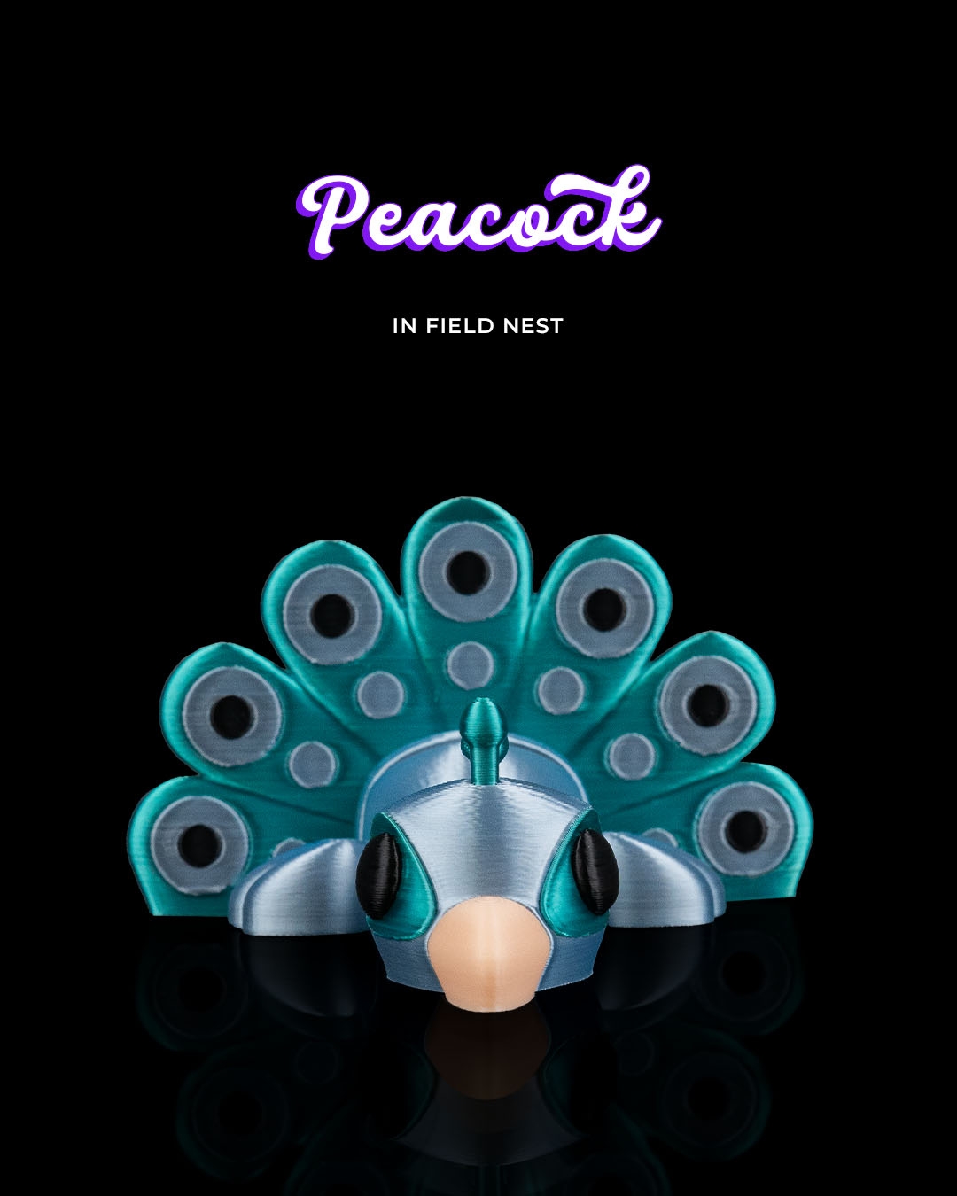 Peacock in Field Nest