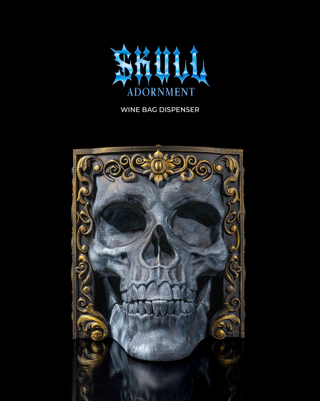 Skull Adornment Wine Bag Dispenser