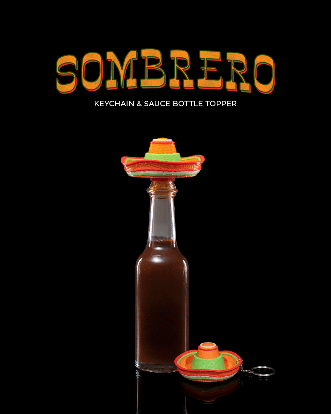 Sombrero - Keychain & Sauce Bottle Topper