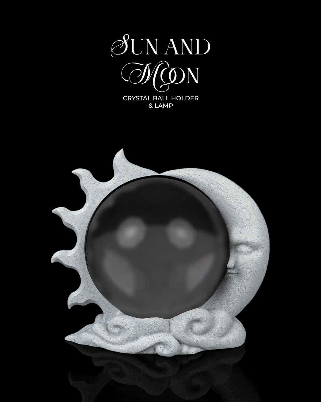 Sun and Moon - Crystal Ball Holder & Lamp