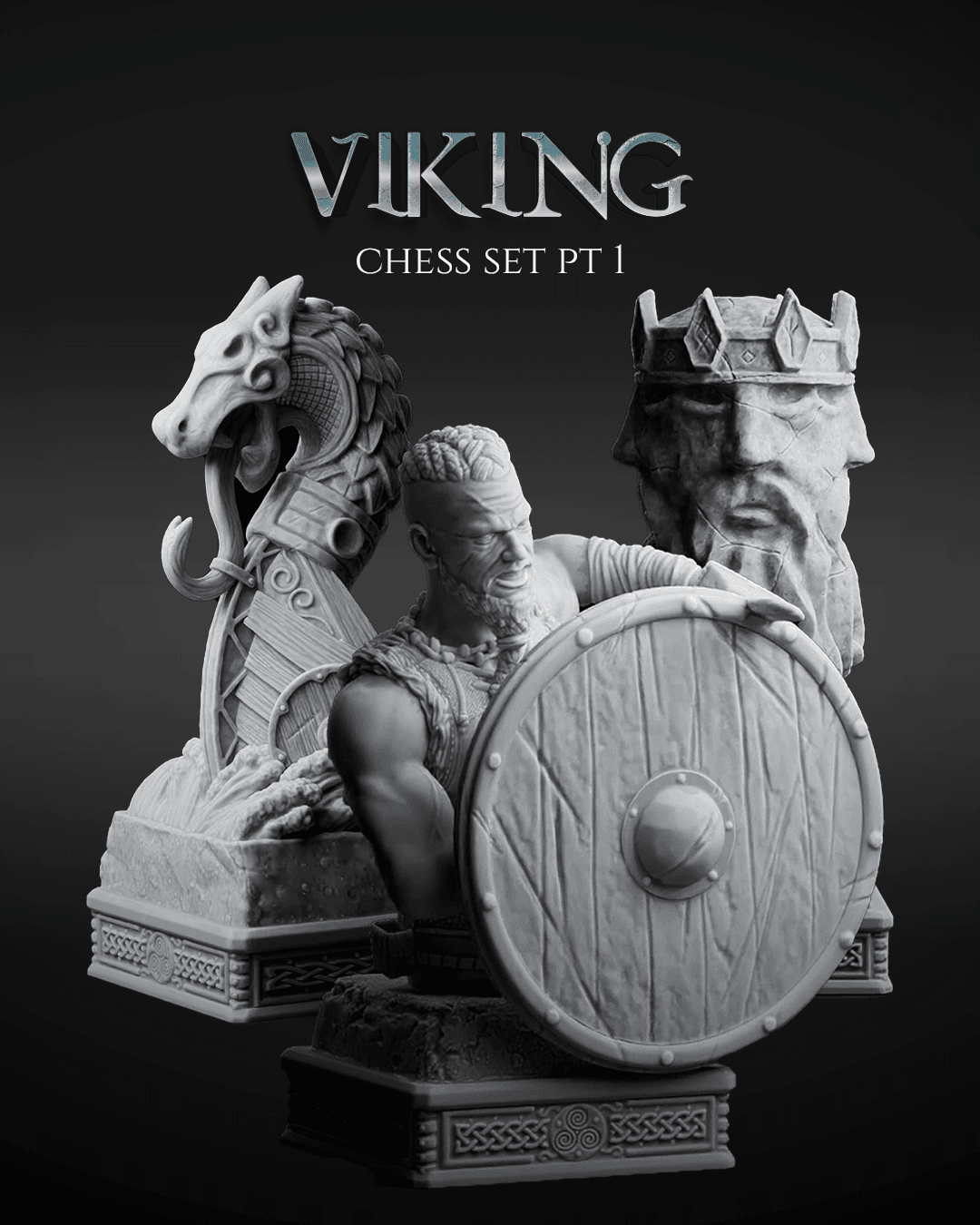 Viking Chess Set, Pt. I (Pawn, Knight & Rook)
