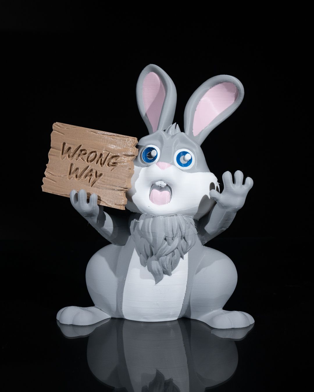 Wrong Way Bunny Sign