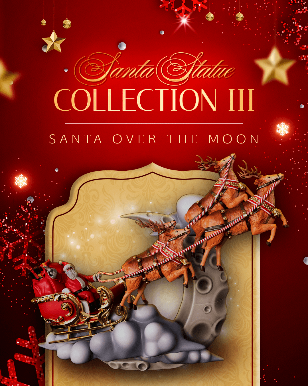 Santa Statue Collection III - Santa Over The Moon