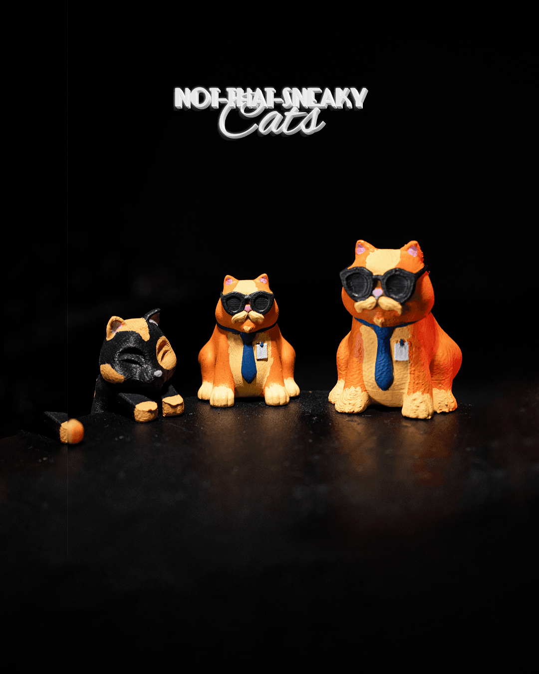 Not-That-Sneaky Cats - Monitor Figurines