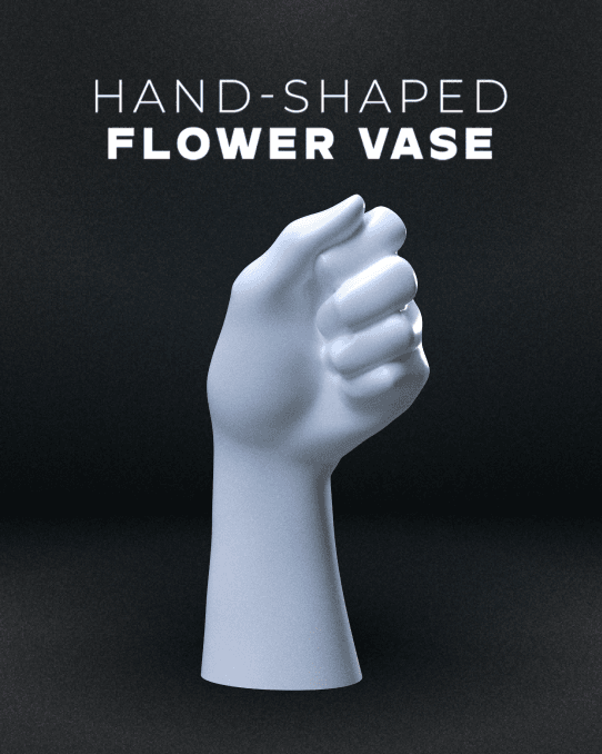 Hand-Shaped Flower Vase