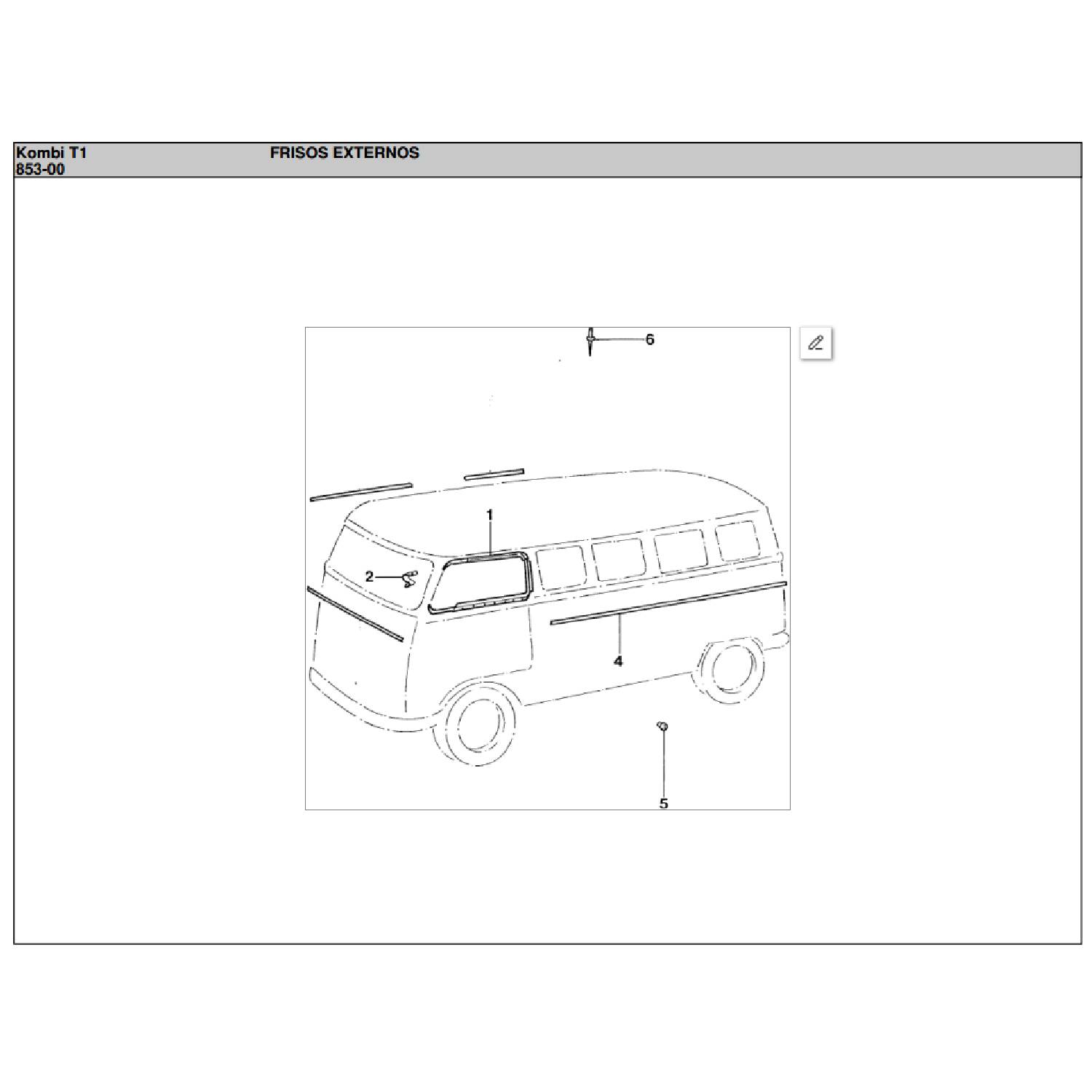 Parts Catalogue Manual Transporter VW T2 Bus Kombi Clipper