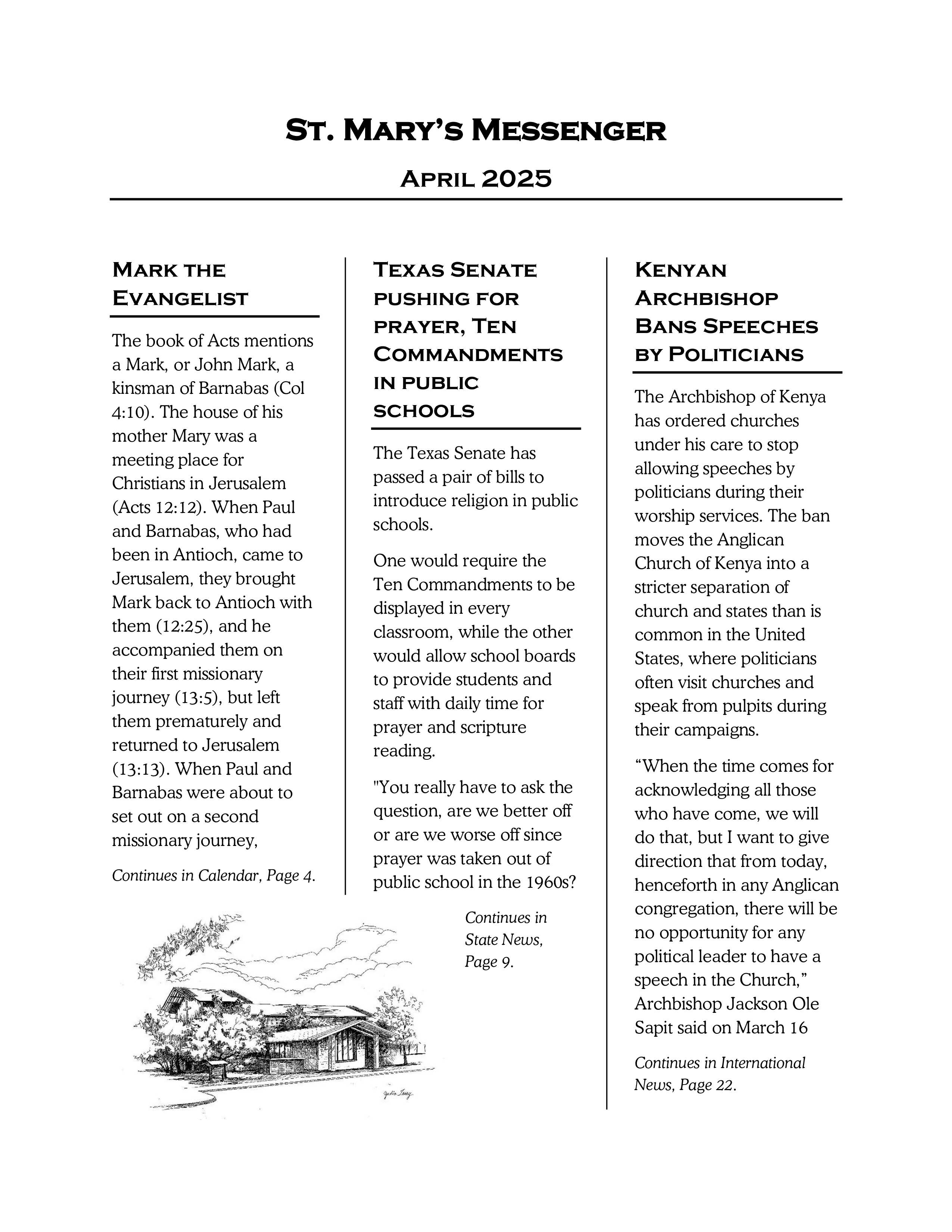 April 2025 Newsletter