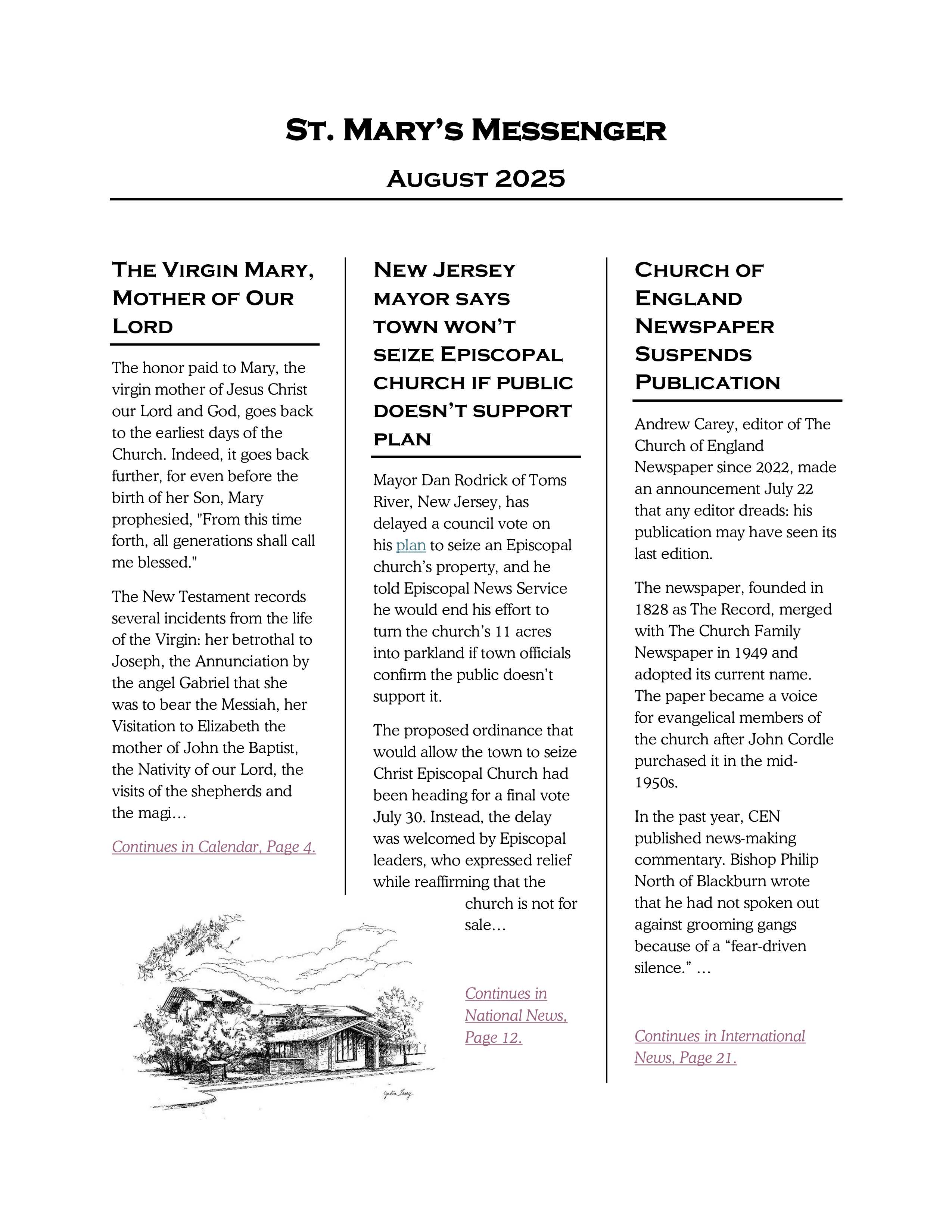 August 2025 Newsletter