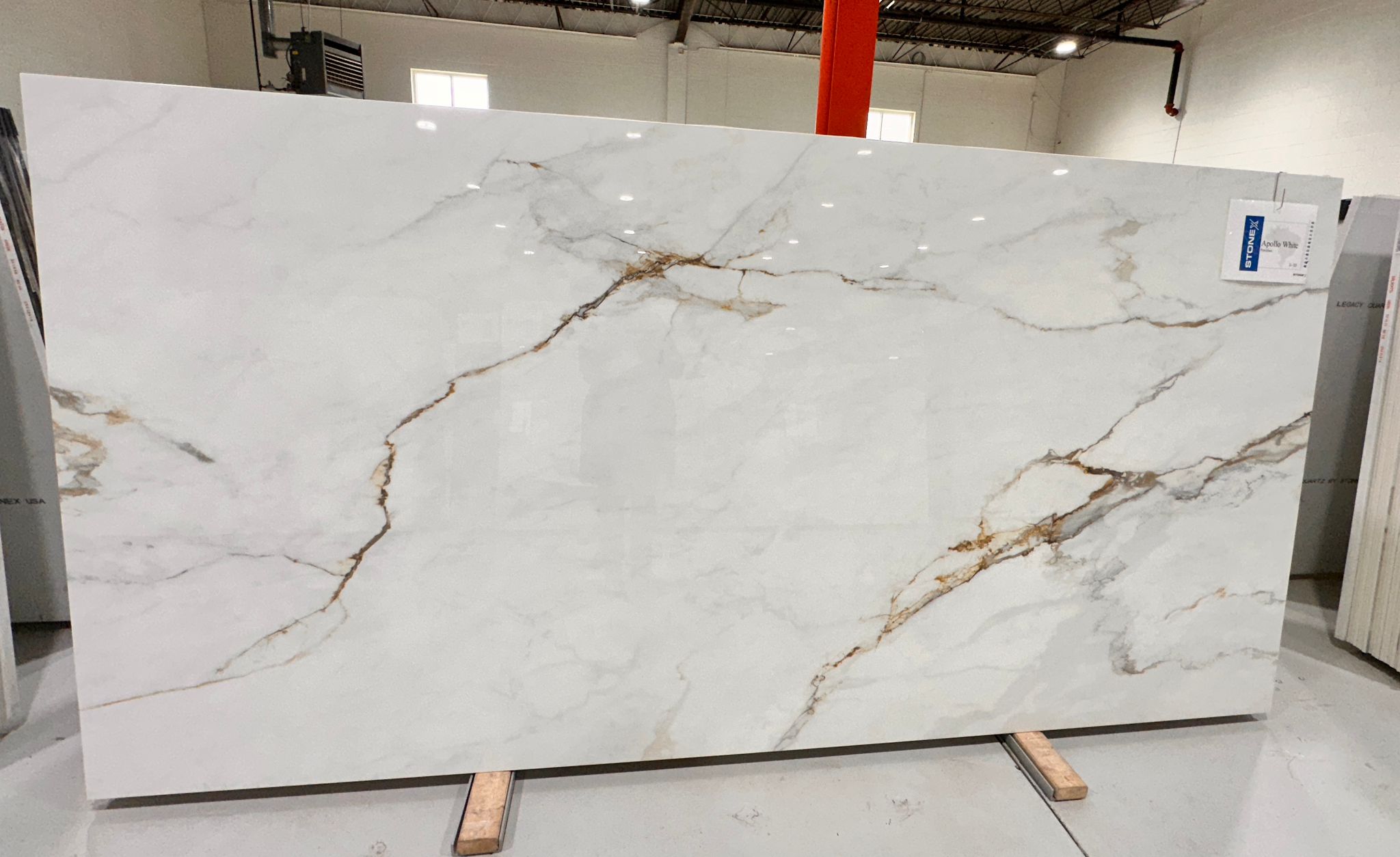 Apollo White Polished 9 MM – Porcelain - Porcelain Stone Slab