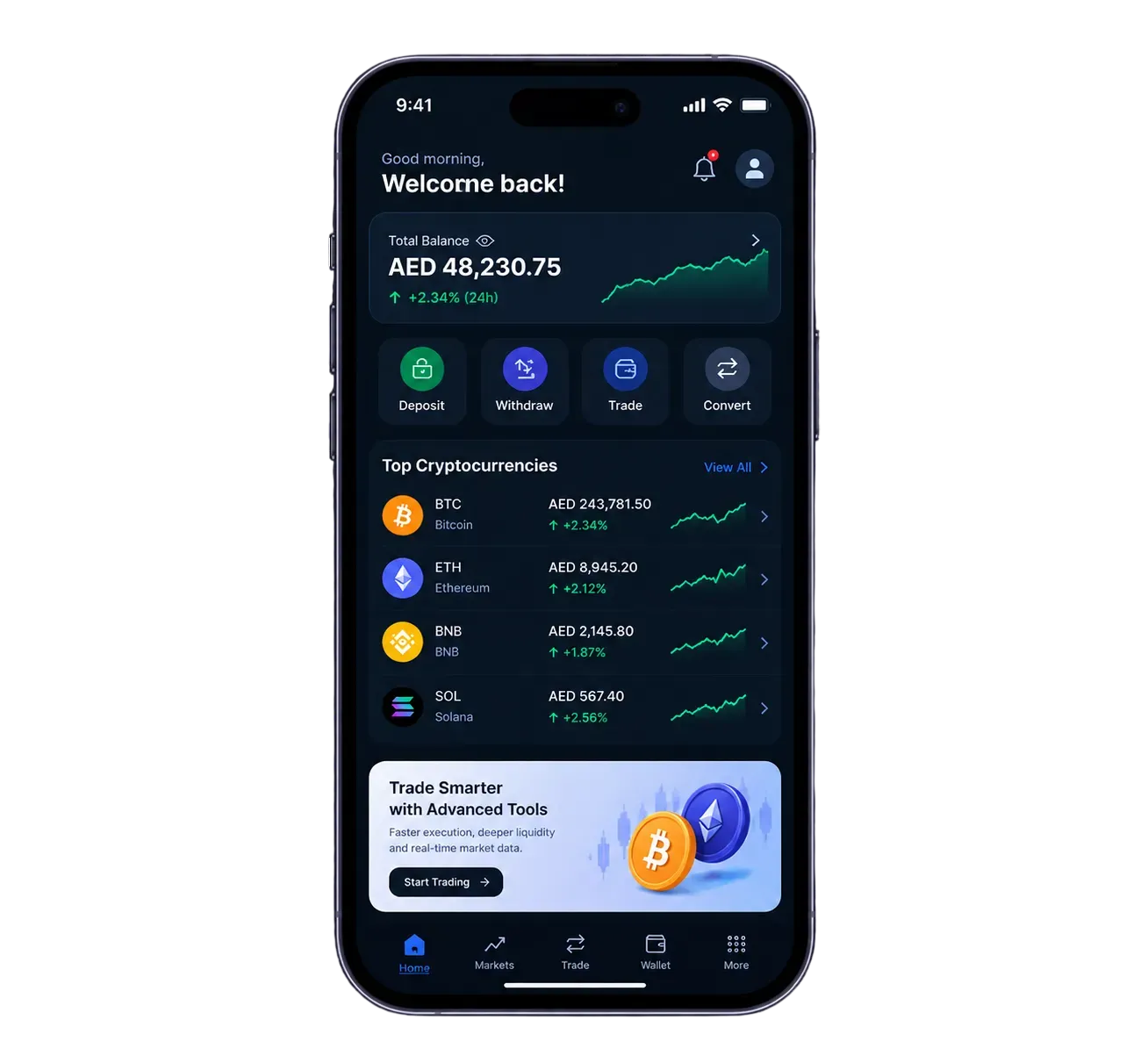 Crypto Exchange App Development for a Dubai Digital Asset Brand