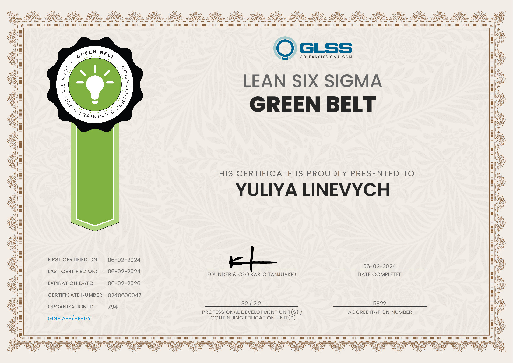 certificate
