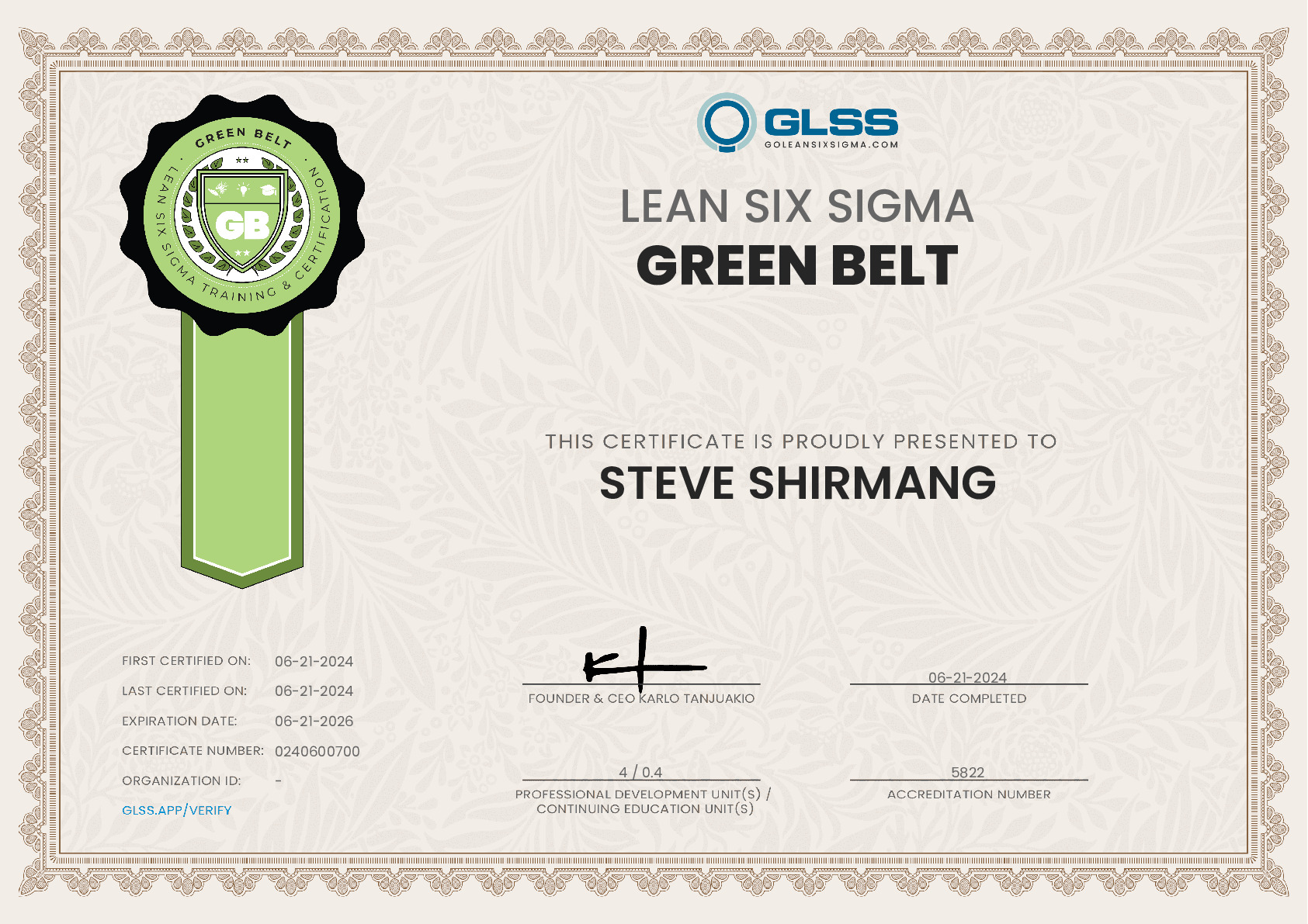 certificate
